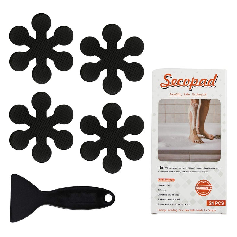 Secopad Bathtub Stickers Non-Slip, Safety Shower Treads Adhesive Appliques with Premium Scraper - Image 1